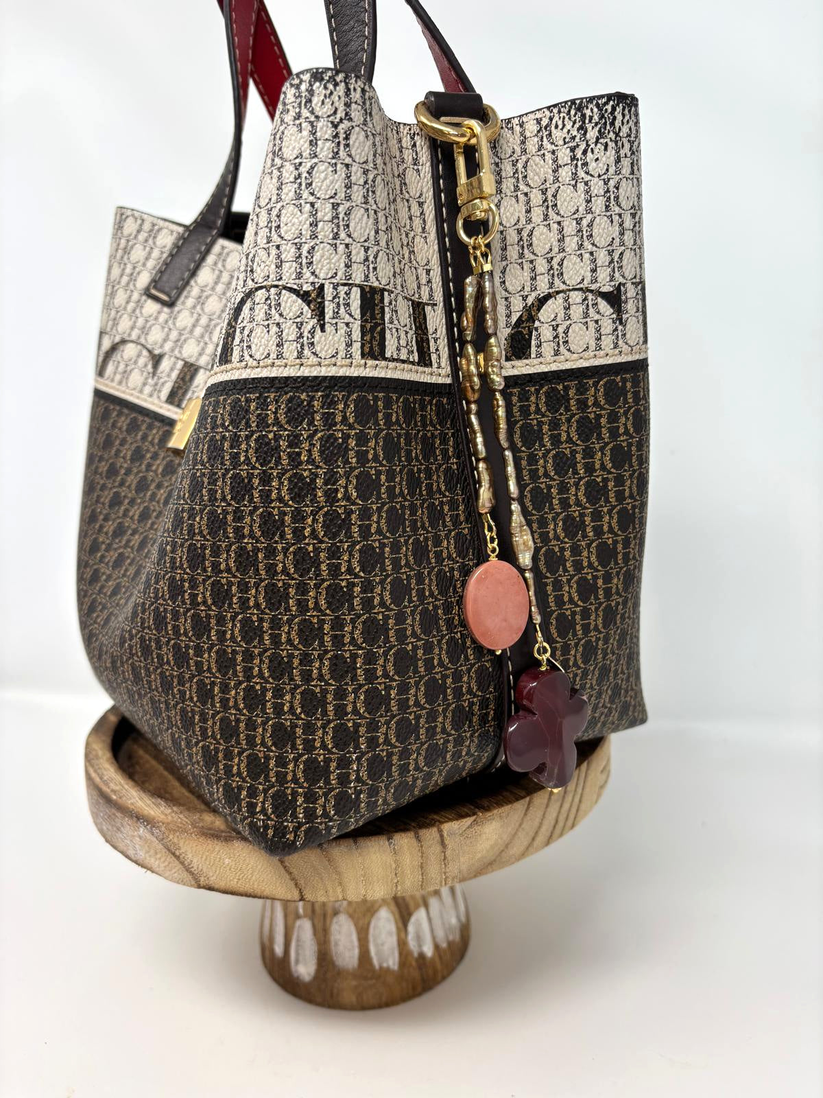 Mookaite & Pearls Bag Charm image 2