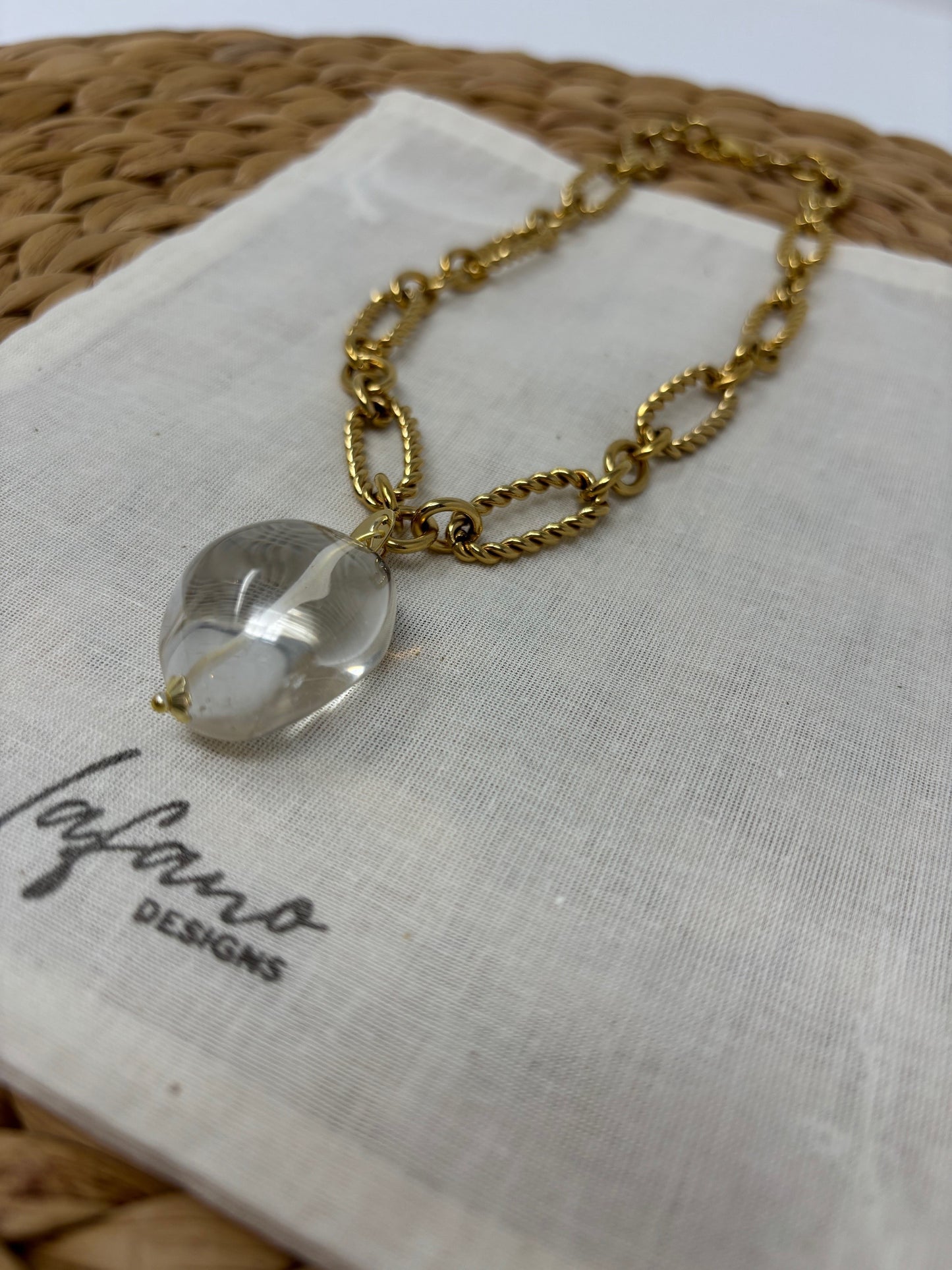 Catena Quartz Charm Gold Plated Necklace image 1