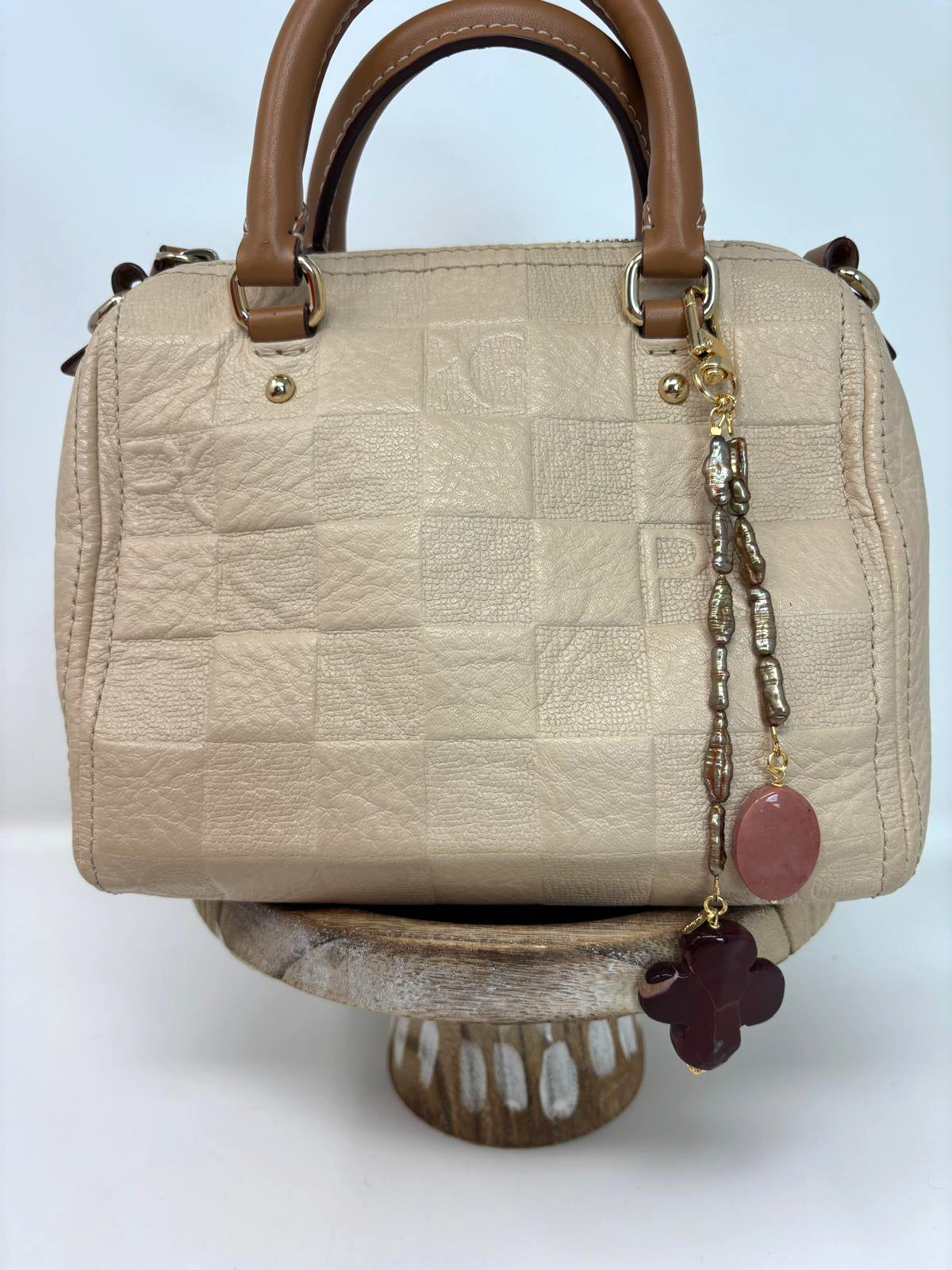 Mookaite & Pearls Bag Charm image 1