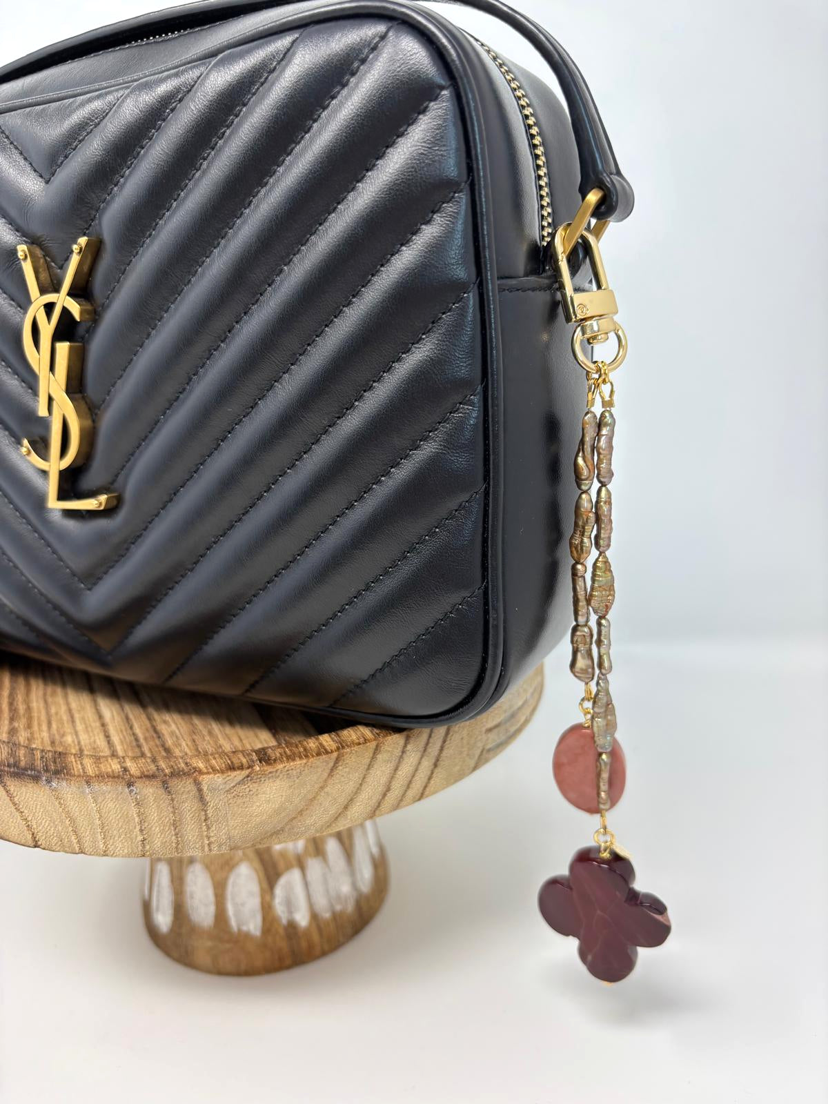 Mookaite & Pearls Bag Charm image 3