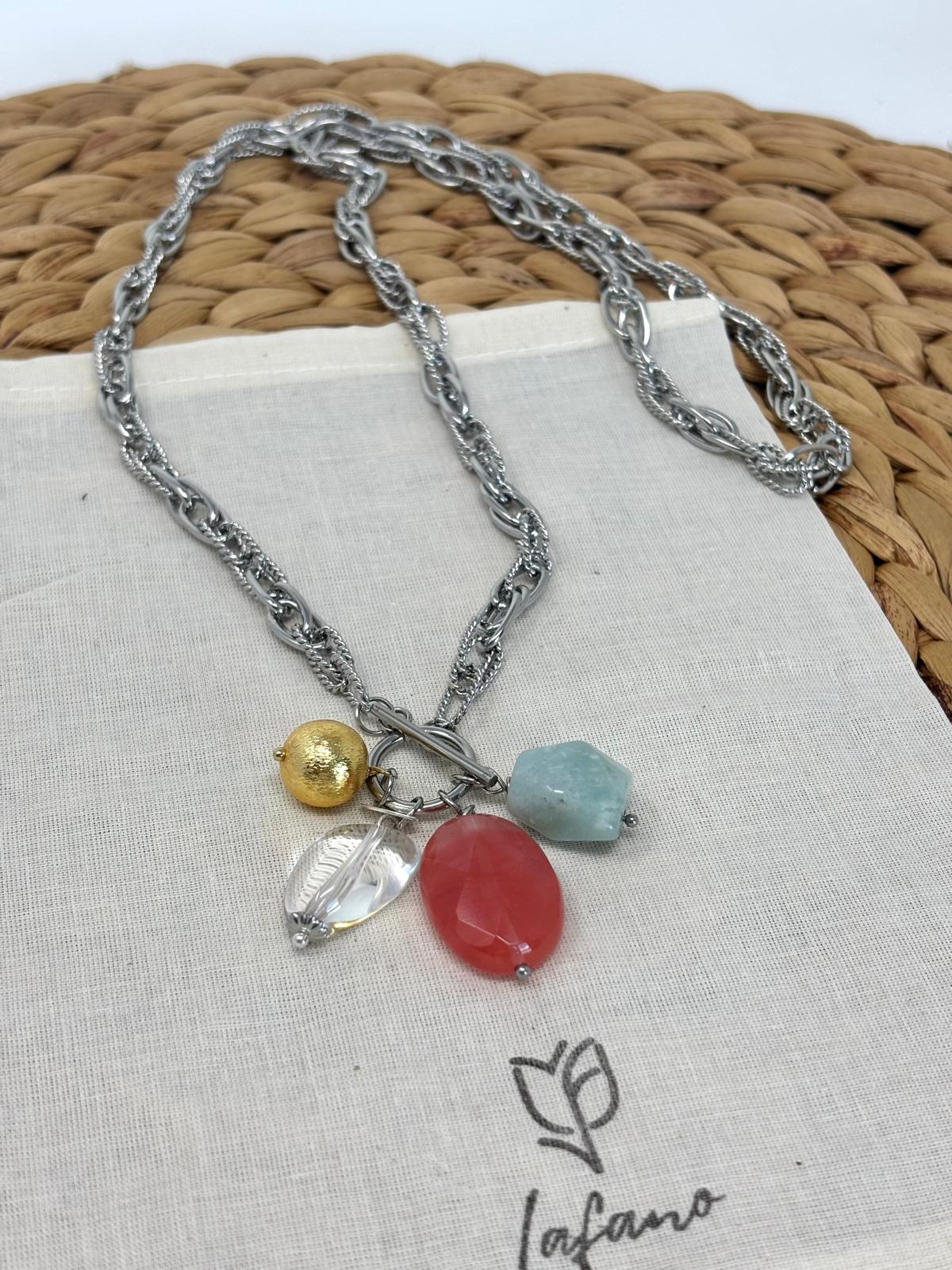 Catena Cherry Quartz Charm Necklace