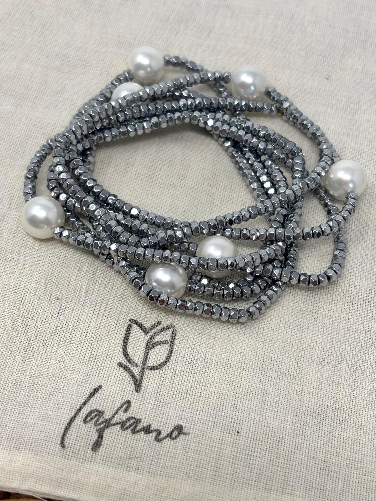 Hematite & Pearl Bracelets