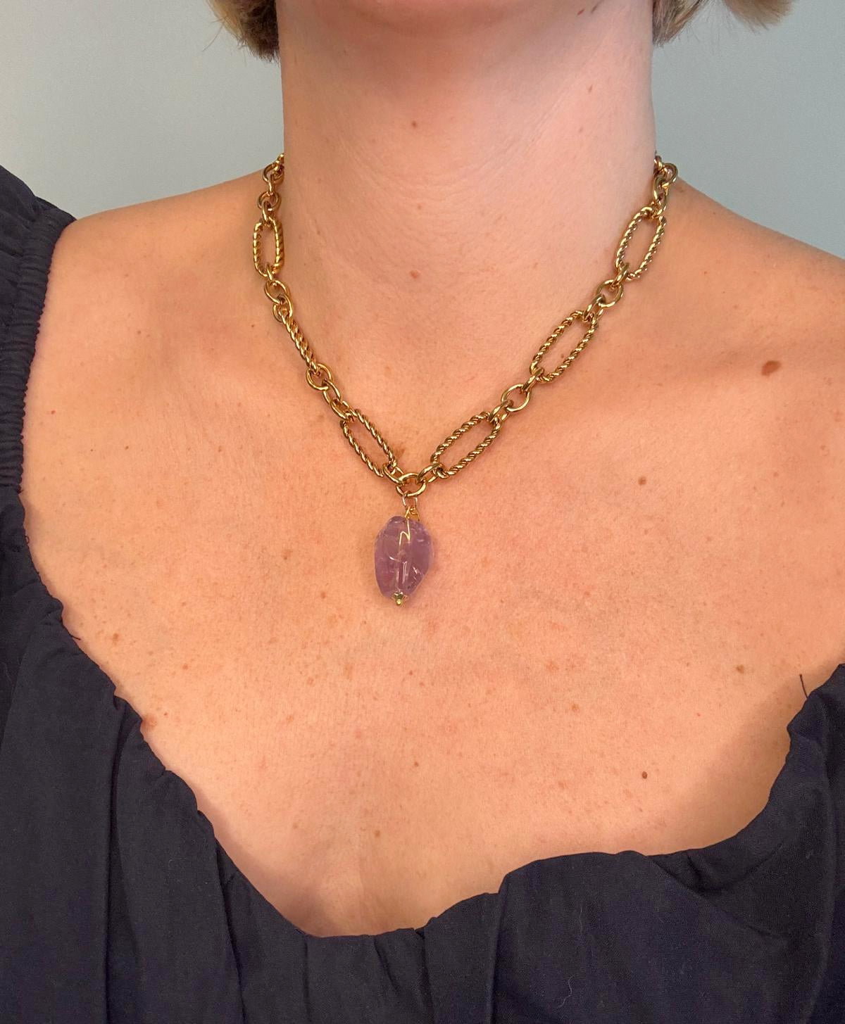 Catena Amethyst Gold Plated Necklace image 1