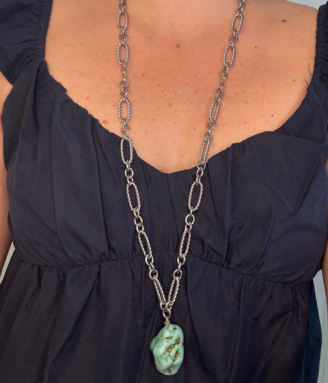 Catena Turquoise Silver Plated Long Necklace image 0