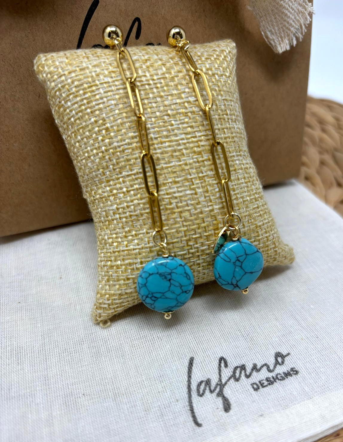 Turquoise Dangle Earrings image 2