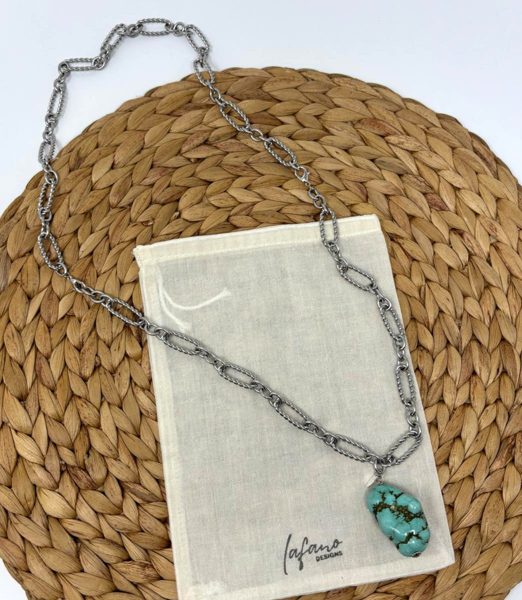 Catena Turquoise Silver Plated Long Necklace image 1