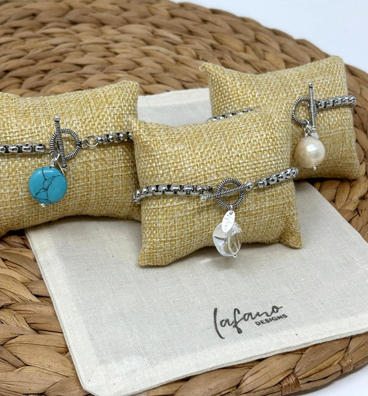 Box Chain Stainless Steel Charm Bracelet image 0