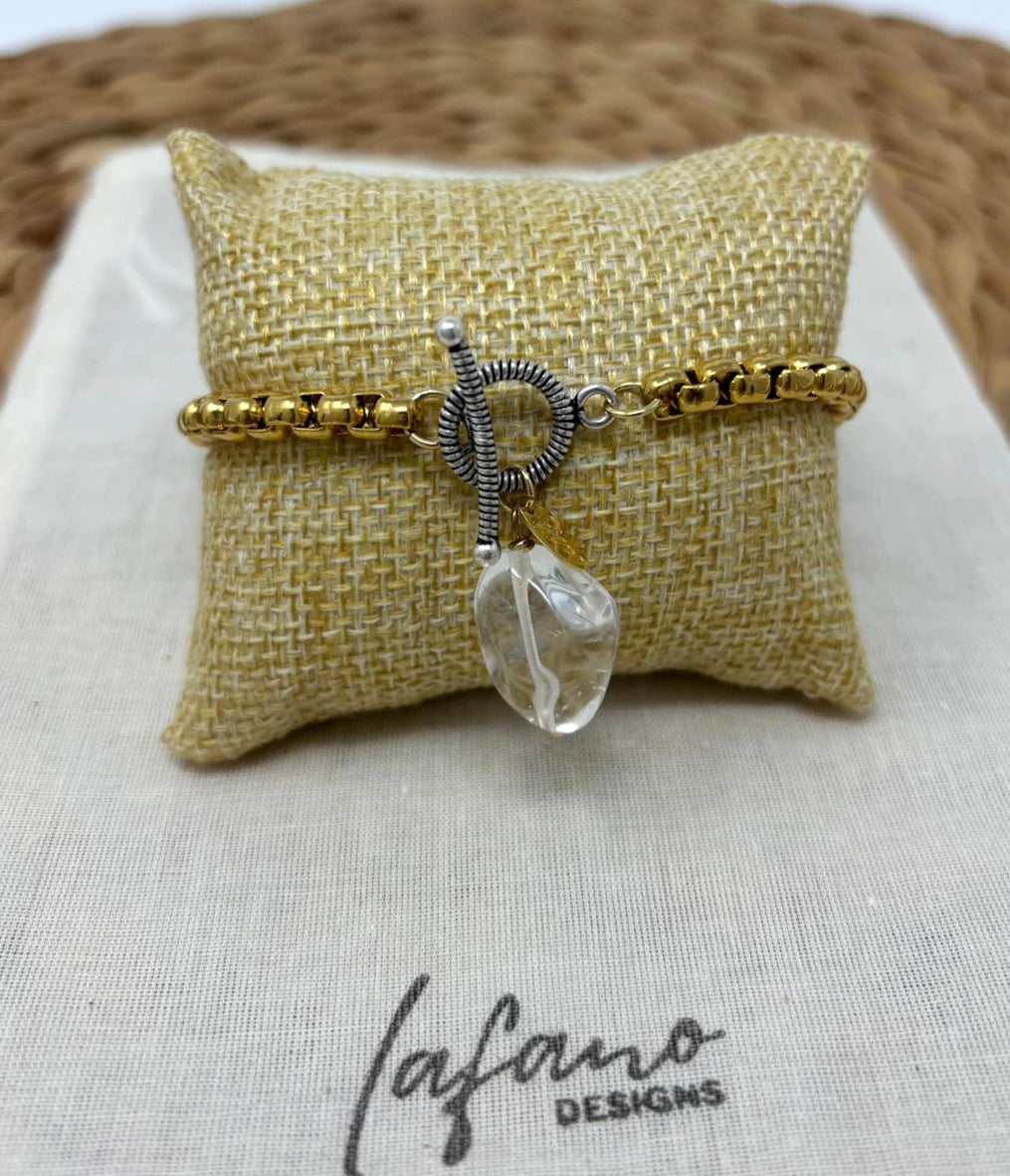 Box Chain Gold Plated Charm Bracelet image 2