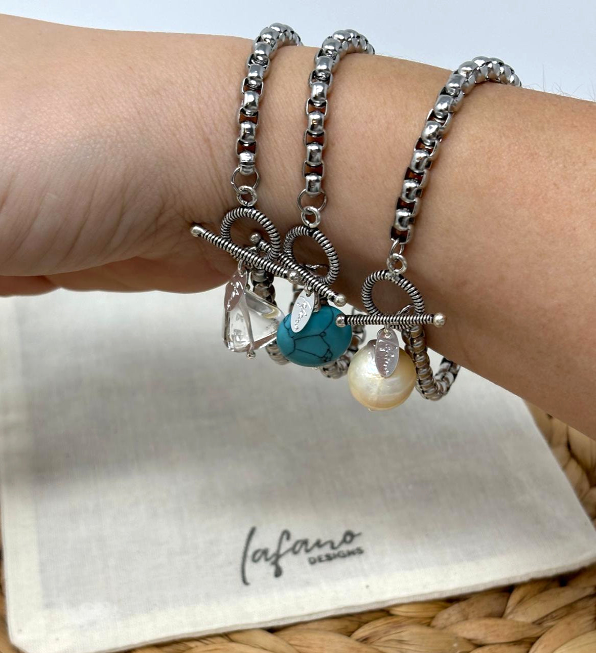 Box Chain Stainless Steel Charm Bracelet image 1