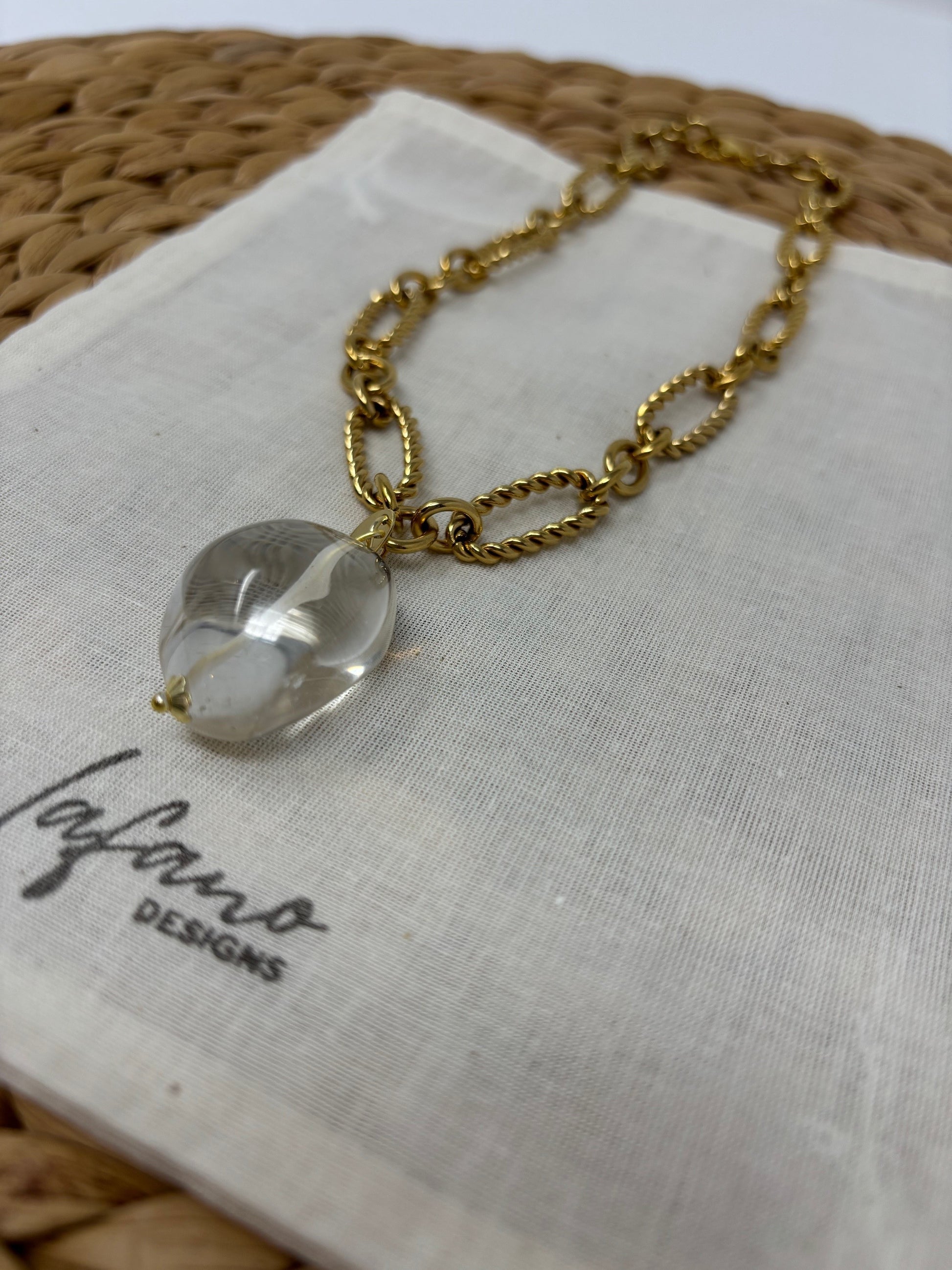 Catena Quartz Charm Gold Plated Necklace image 1