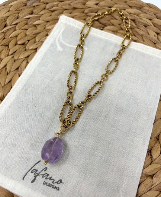 Catena Amethyst Gold Plated Necklace image 0