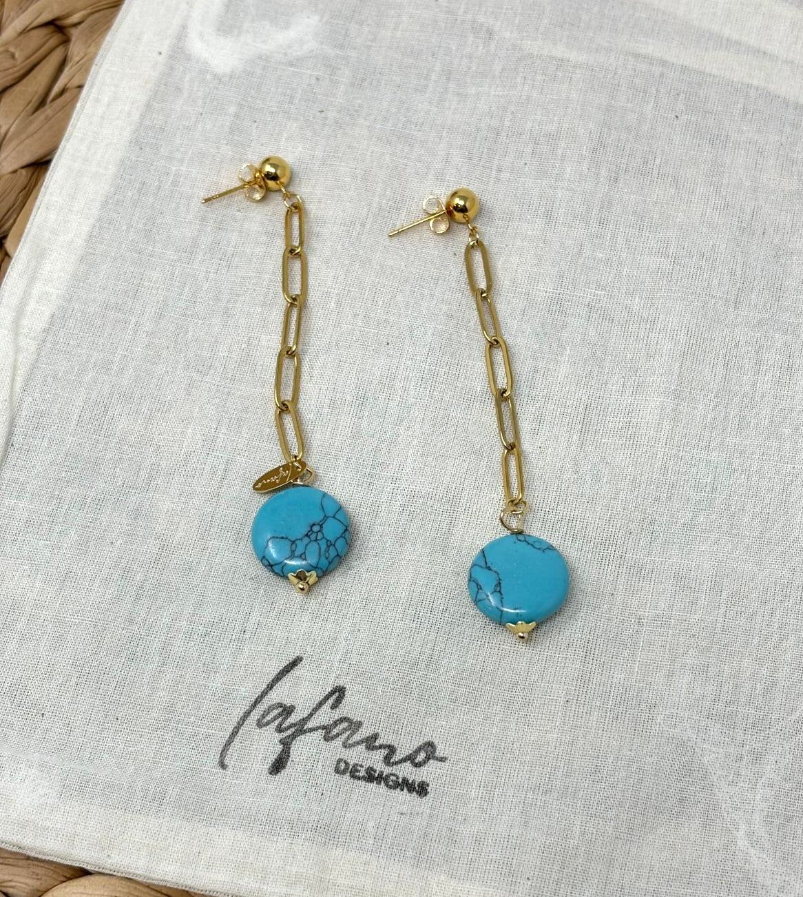 Turquoise Dangle Earrings image 1