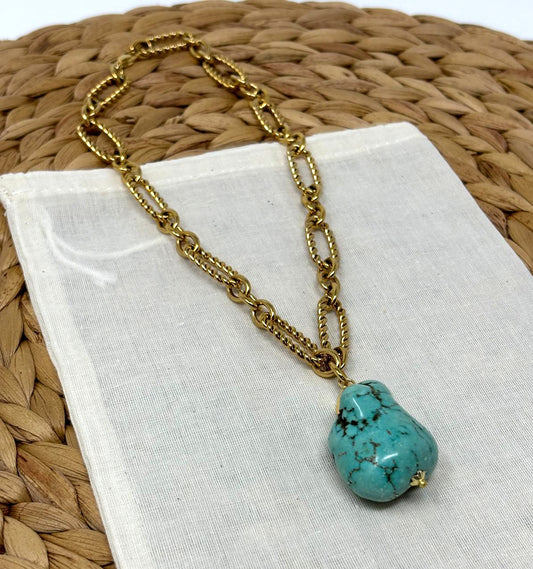 Catena Turquoise Gold Plated Necklace image 0