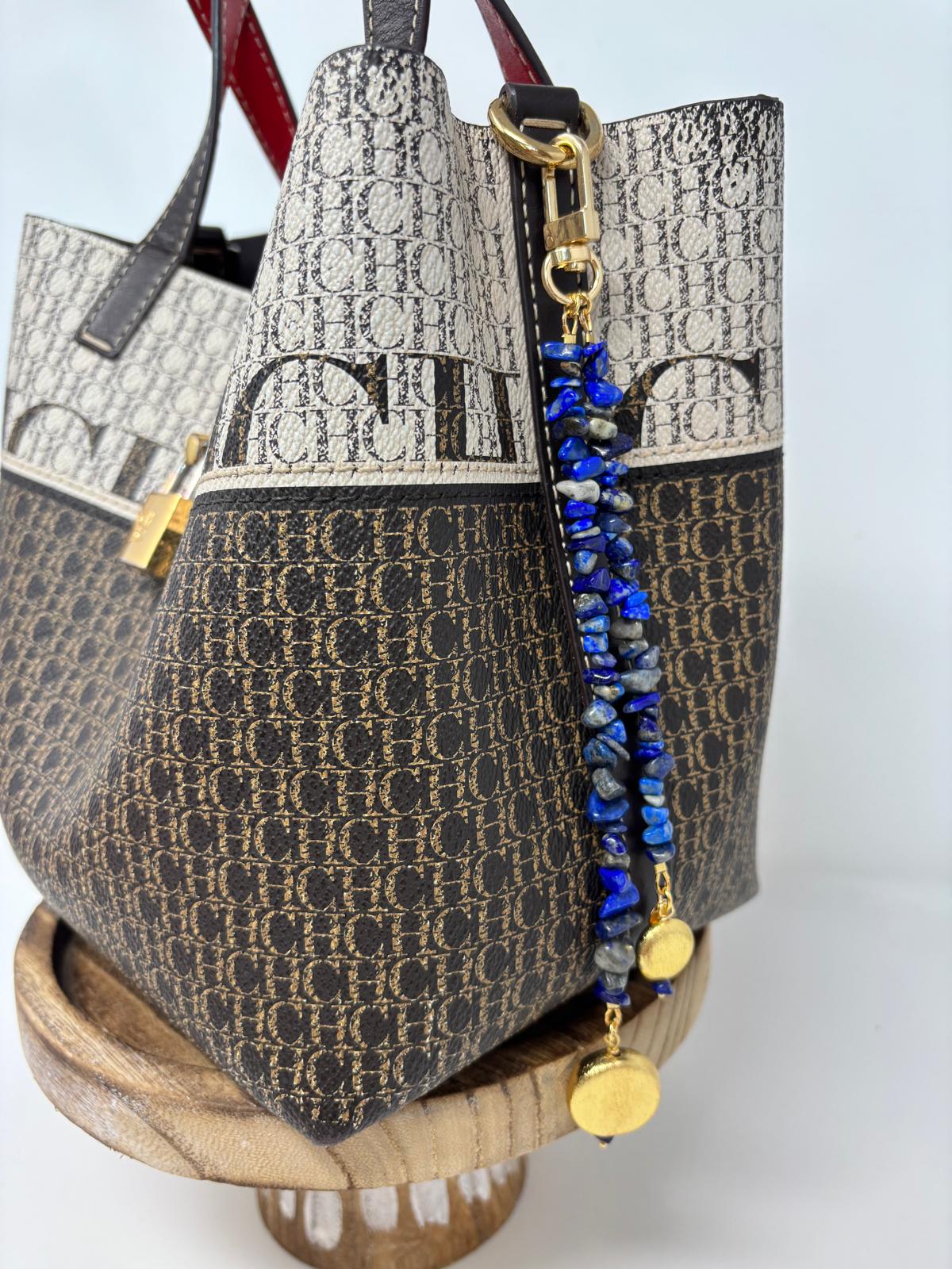 Azure & Gold Bag Charm image 1