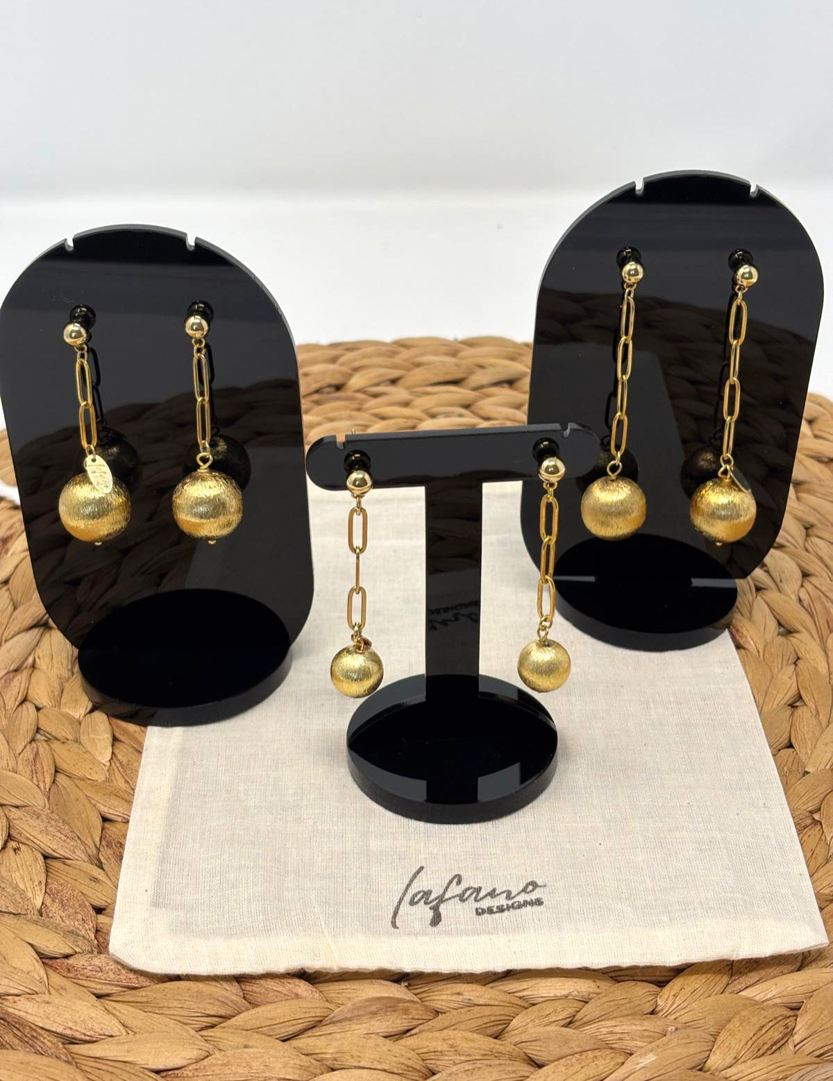 Small Gold Ball Earrings image 1