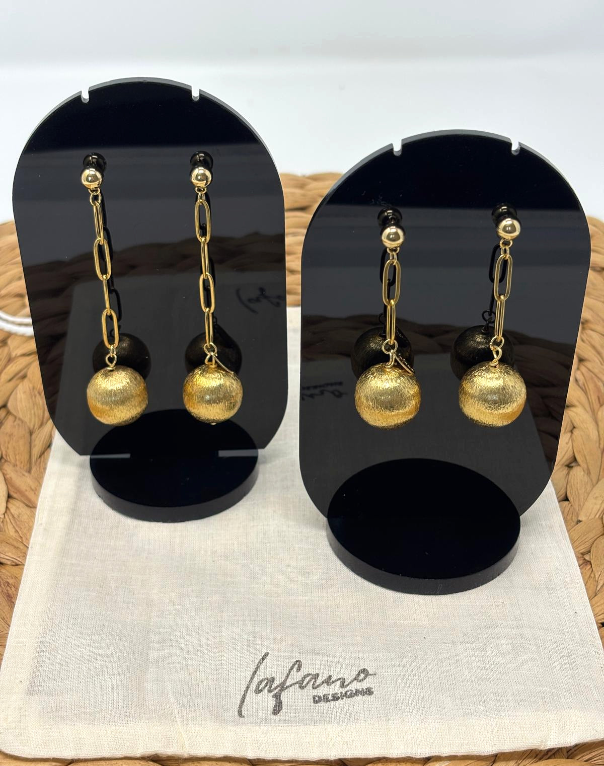 Gold Ball Earrings image 2