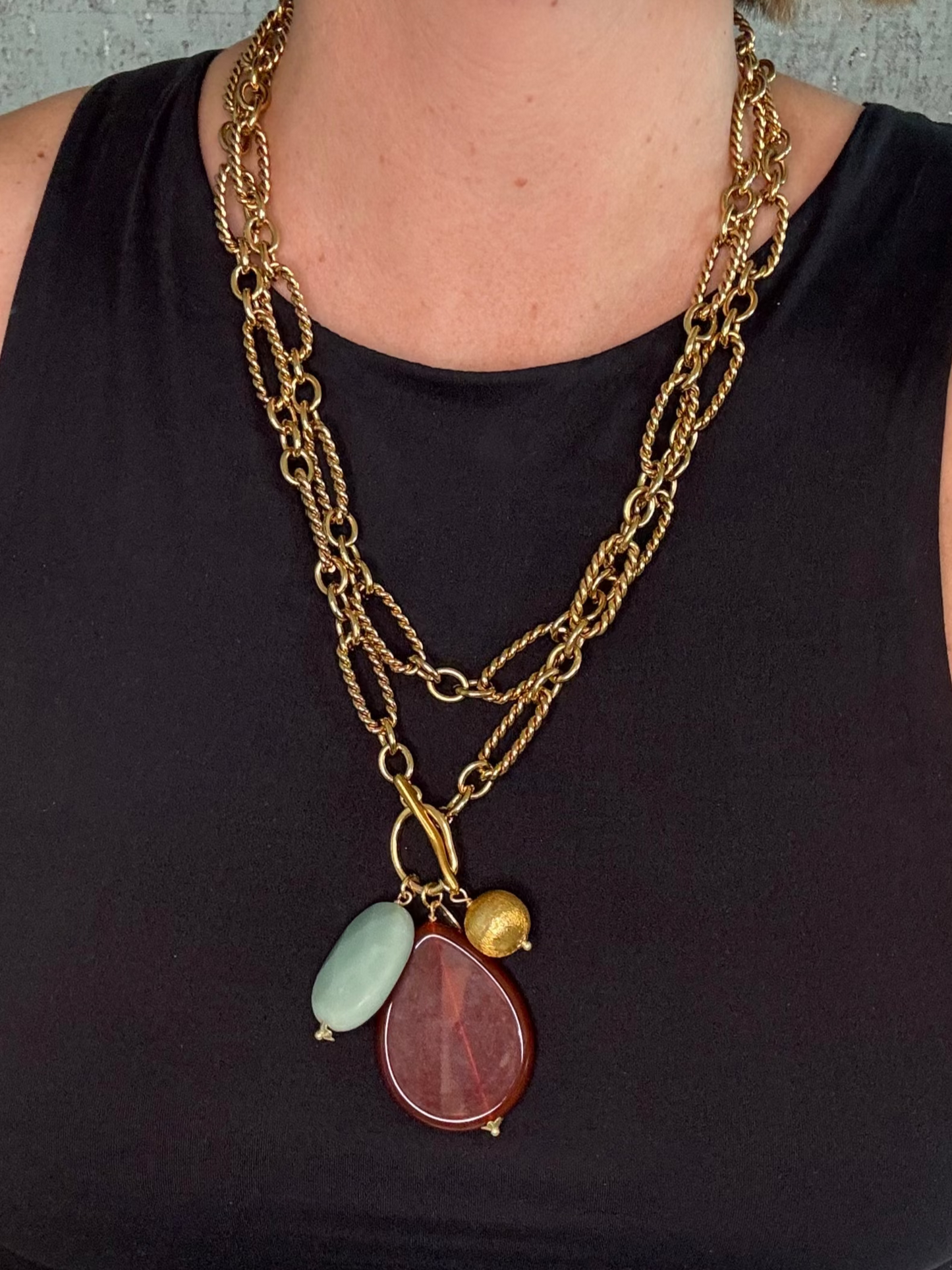 Catena Amazonite Charm Necklace