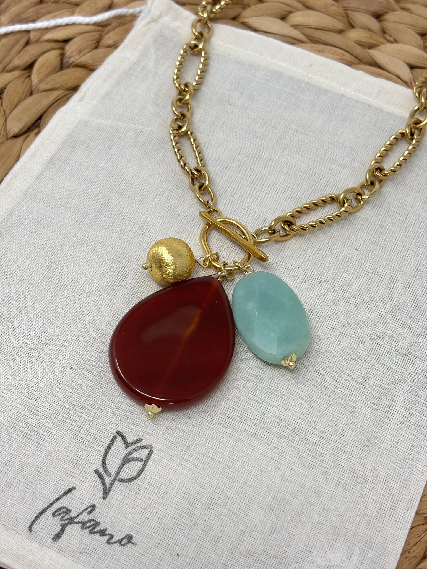 Catena Amazonite Charm Necklace