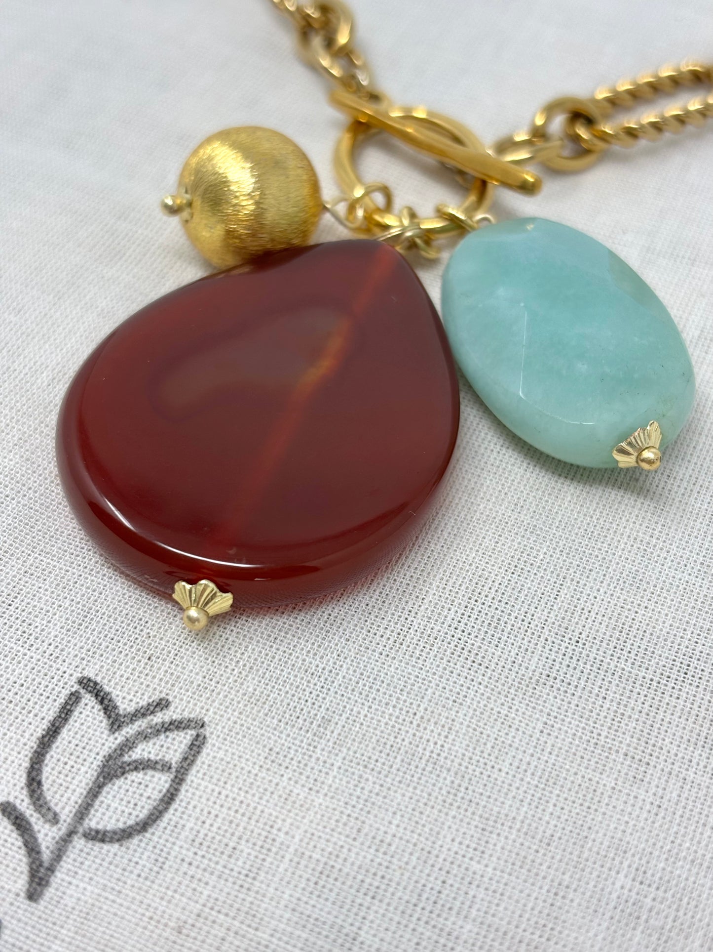 Catena Amazonite Charm Necklace