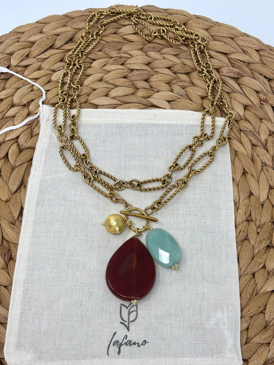 Catena Amazonite Charm Necklace