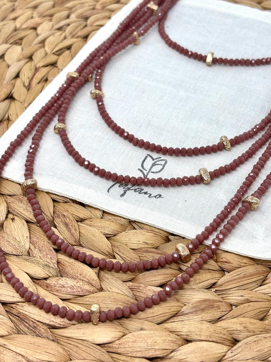 Dusty Rose Infinity Necklace