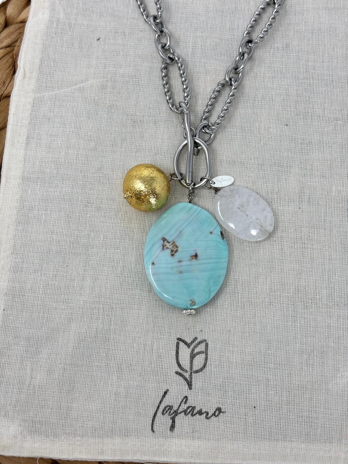 Catena Turquoise Charm Necklace