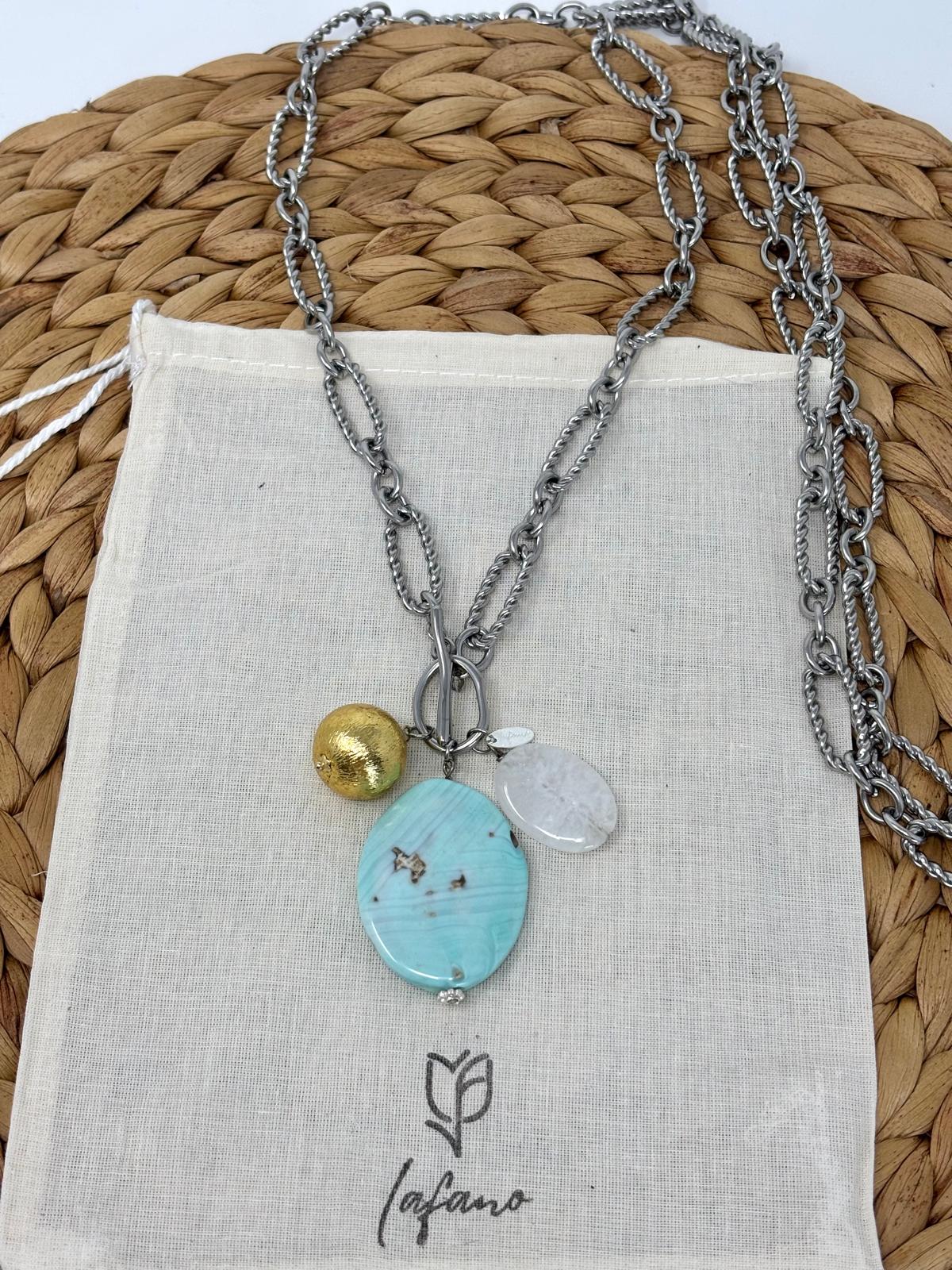Catena Turquoise Charm Necklace