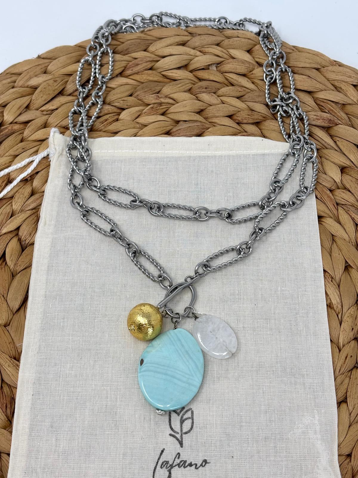 Catena Turquoise Charm Necklace