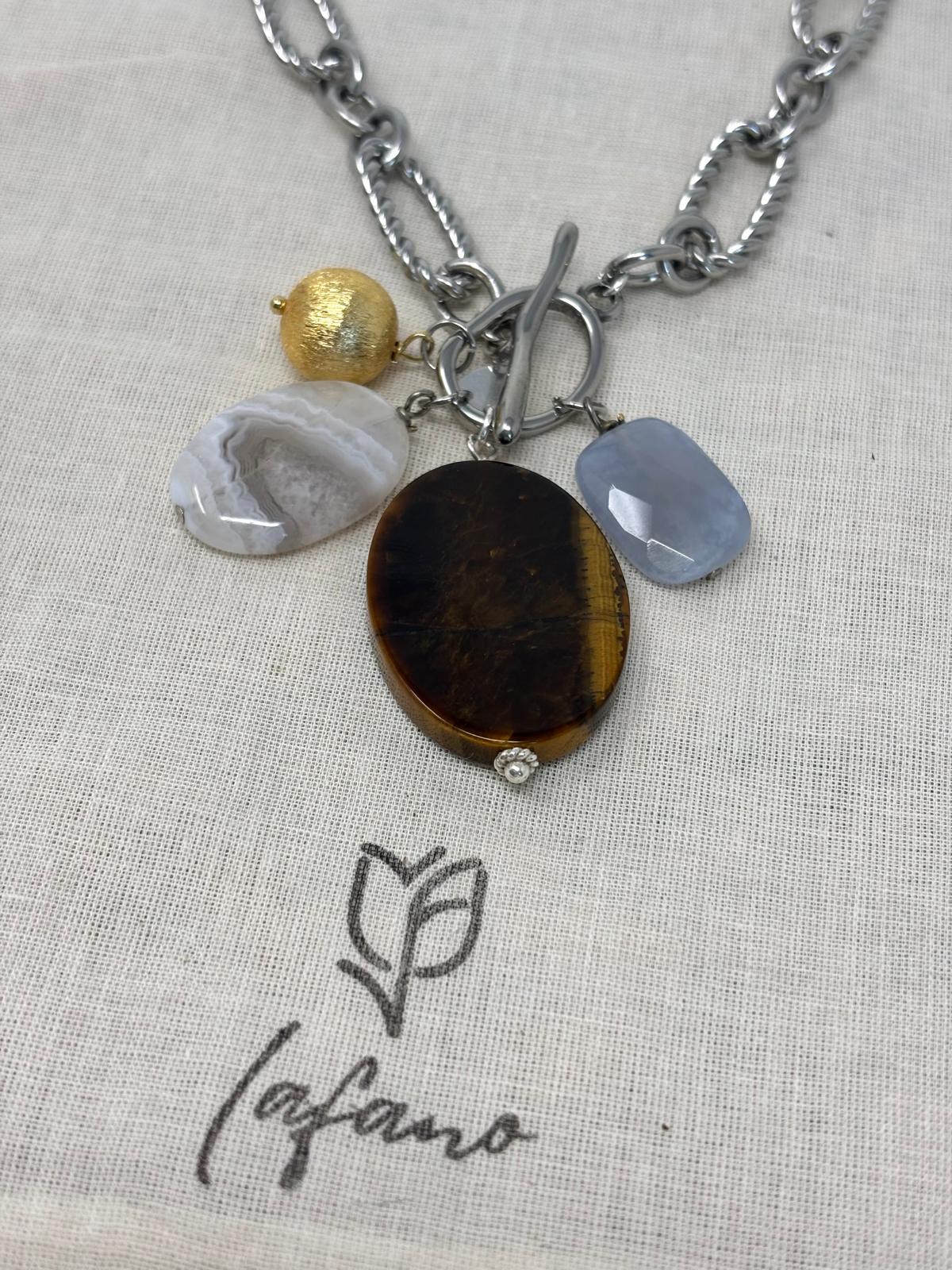 Catena Tiger's Eye Charm Necklace