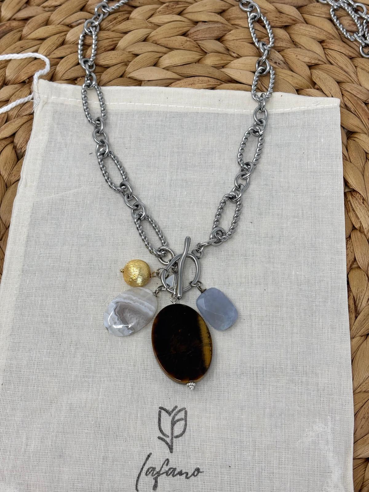 Catena Tiger's Eye Charm Necklace