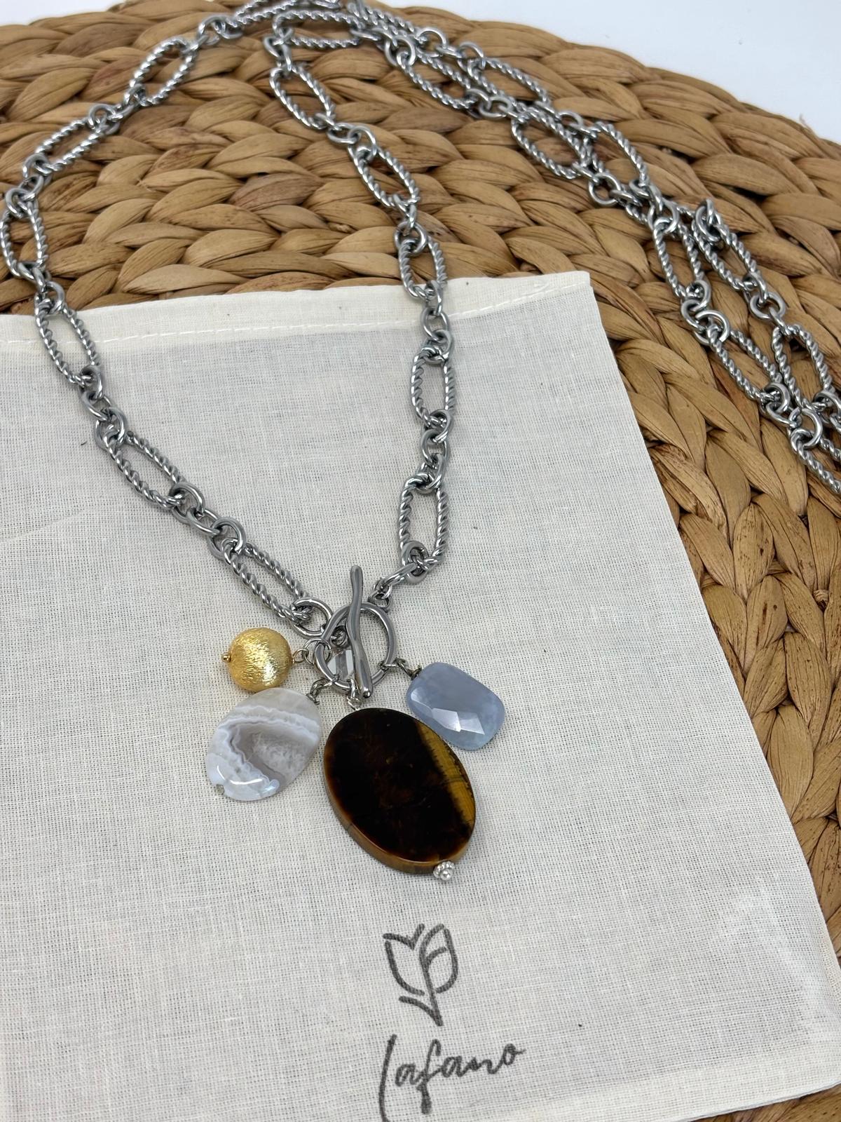 Catena Tiger's Eye Charm Necklace