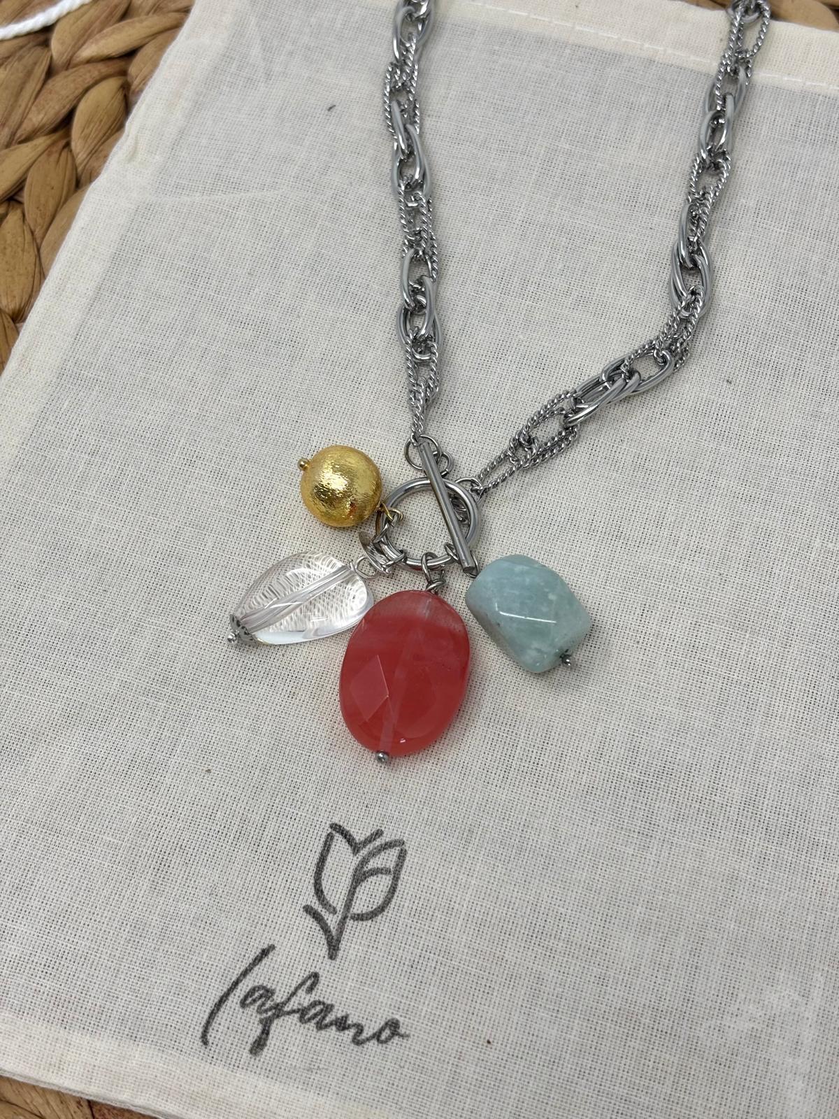 Catena Cherry Quartz Charm Necklace