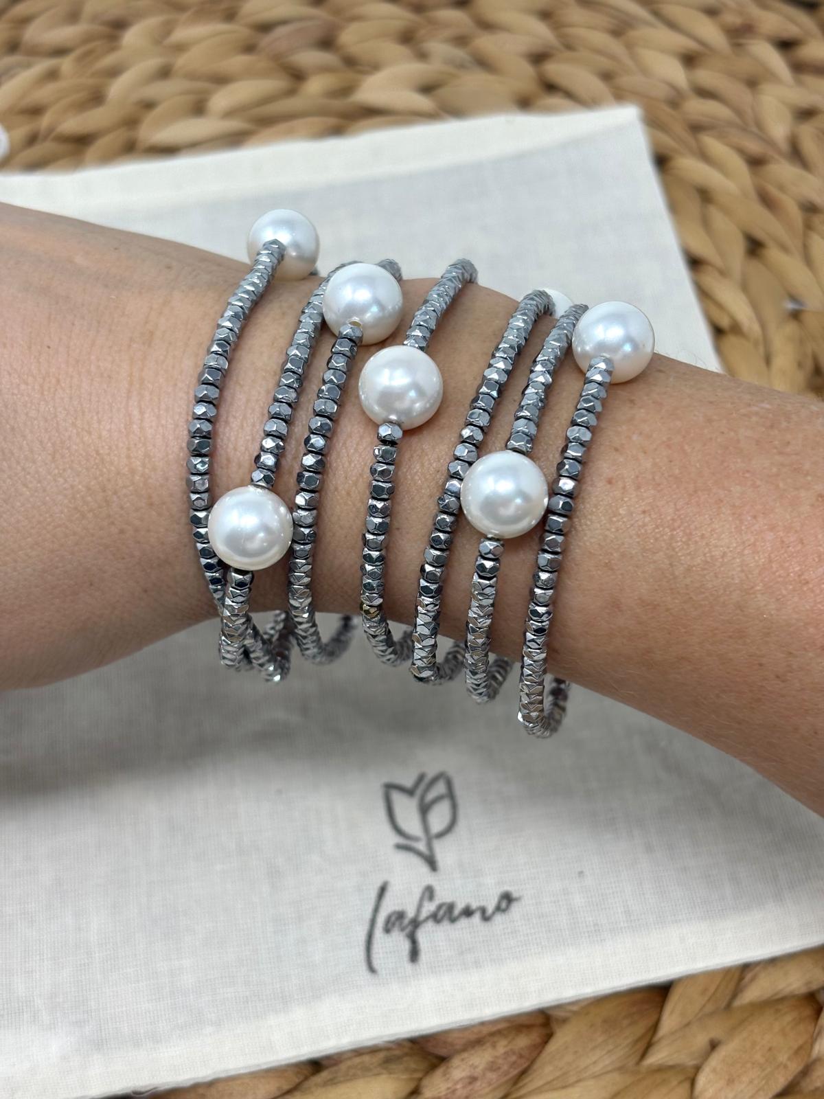 Hematite & Pearl Bracelets