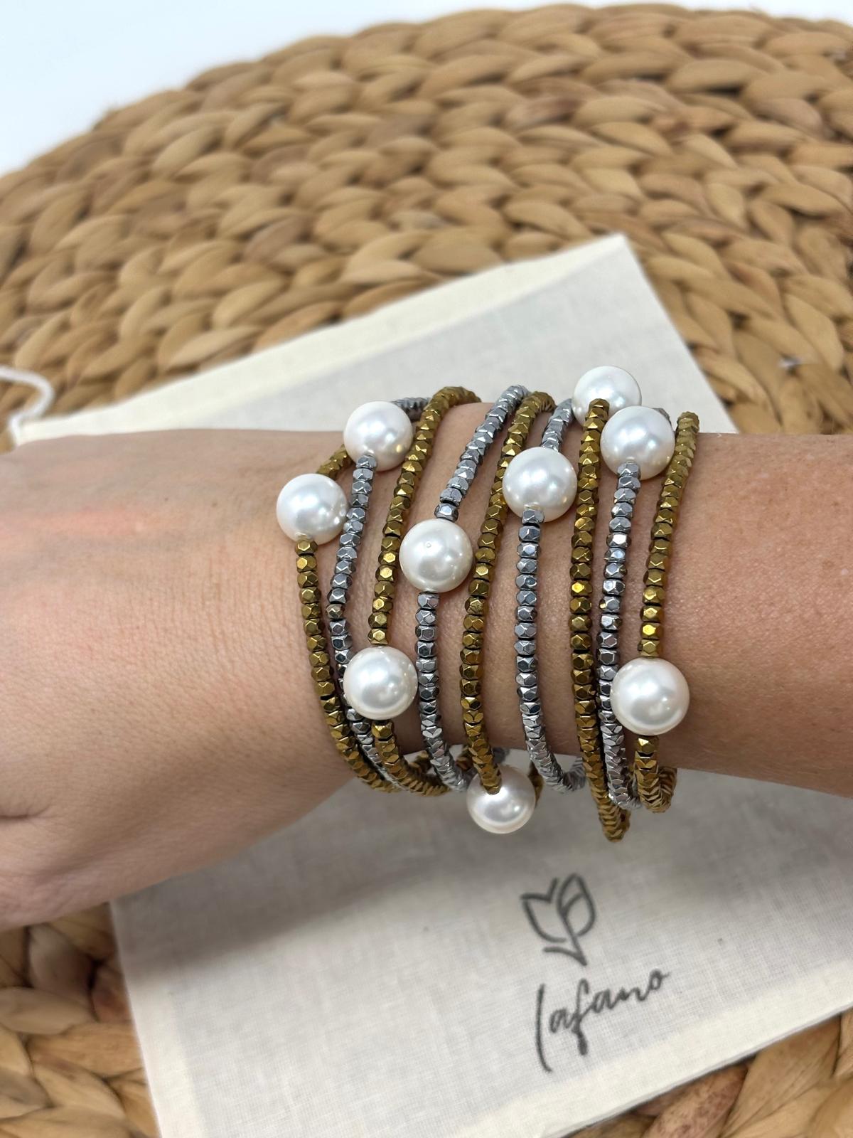 Hematite & Pearl Bracelets
