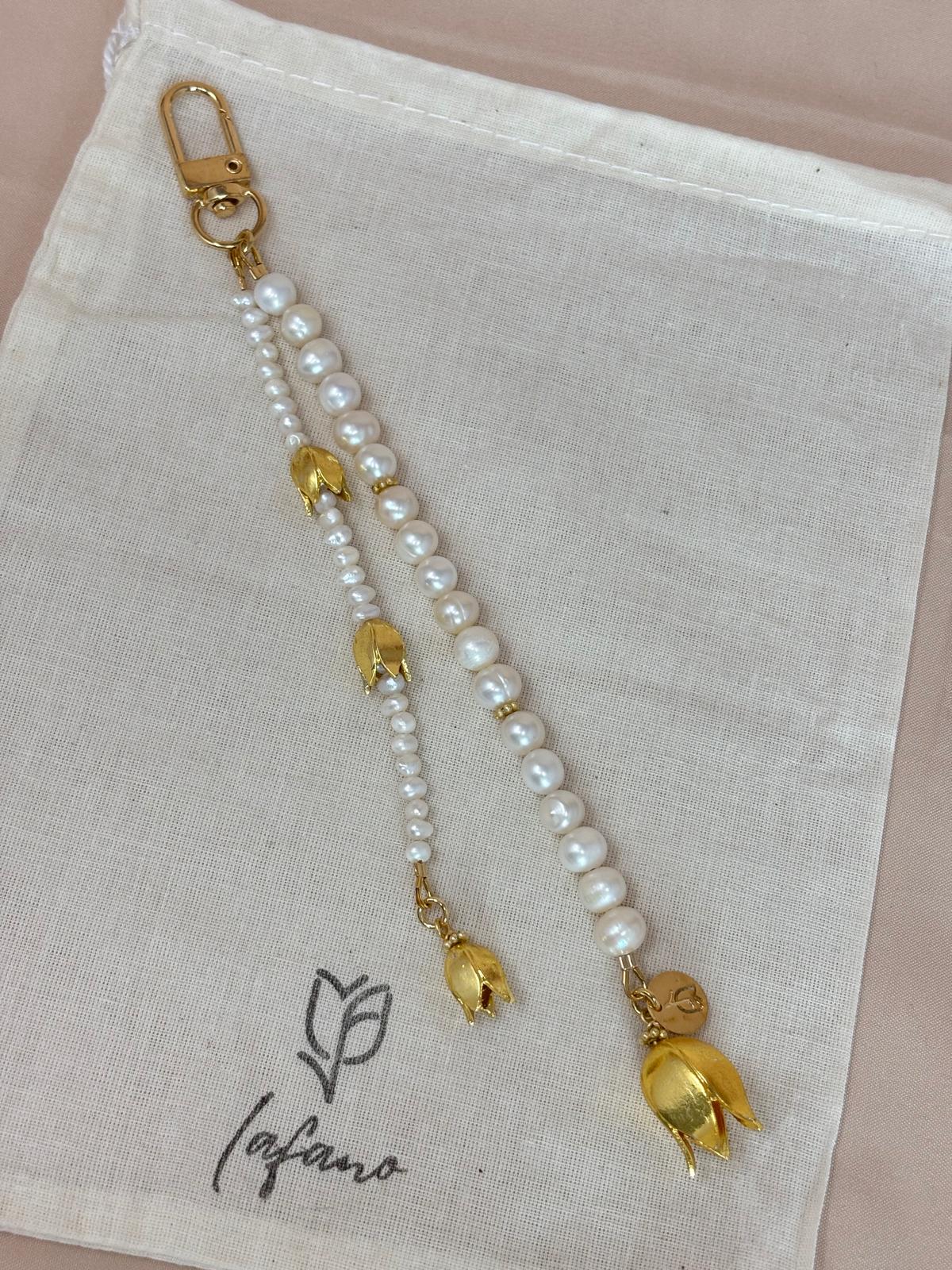 Tulip & Pearls Bag Charm