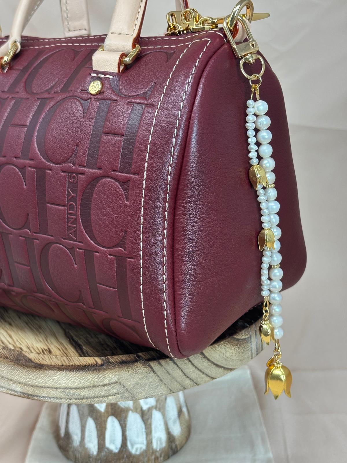 Tulip & Pearls Bag Charm
