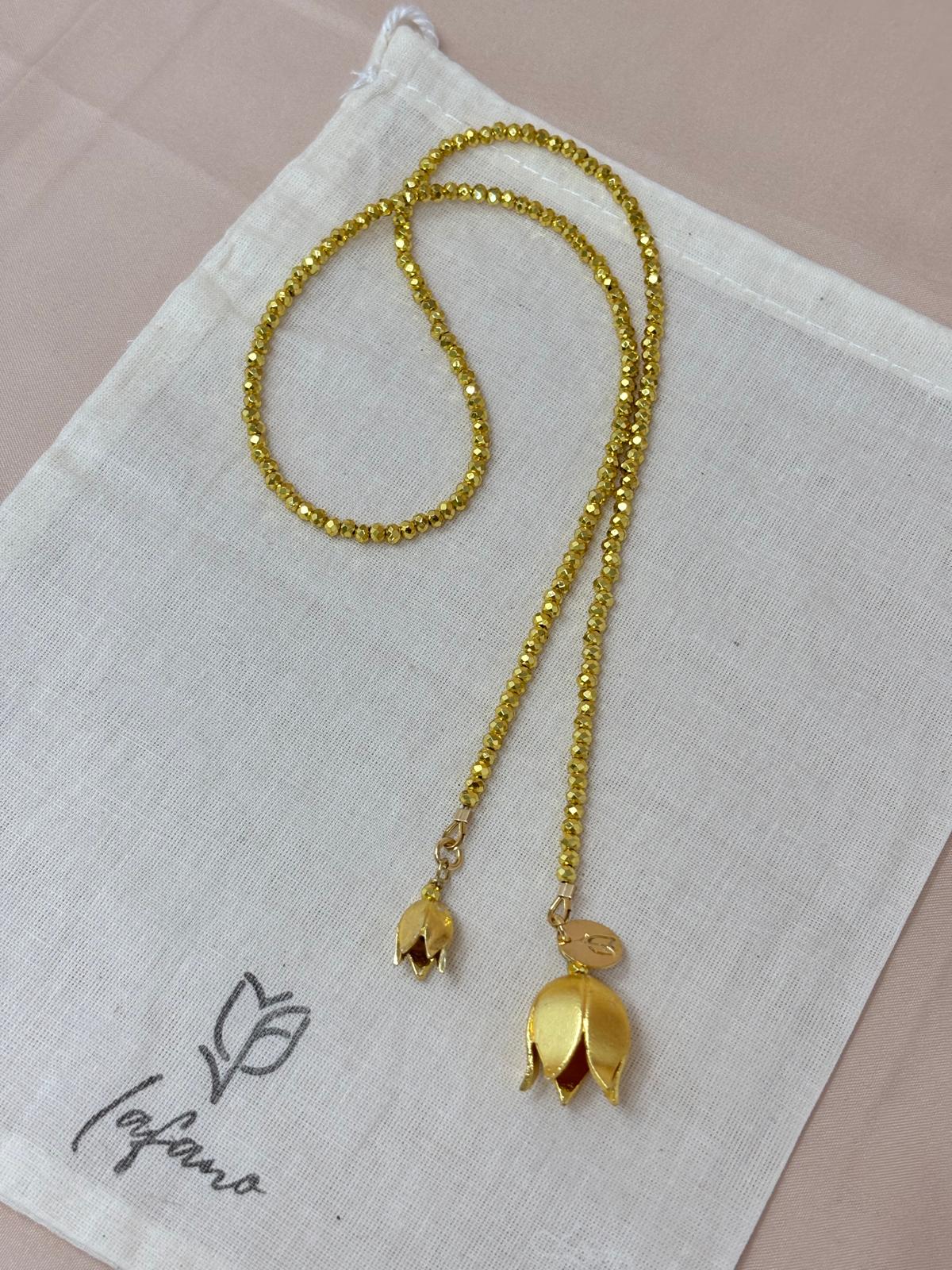 Gold Tulip Loop Bag Charm