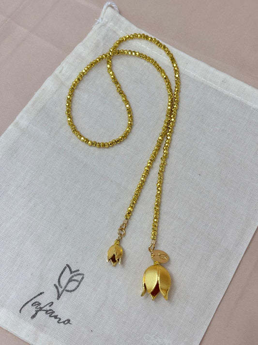 Gold Tulip Loop Bag Charm