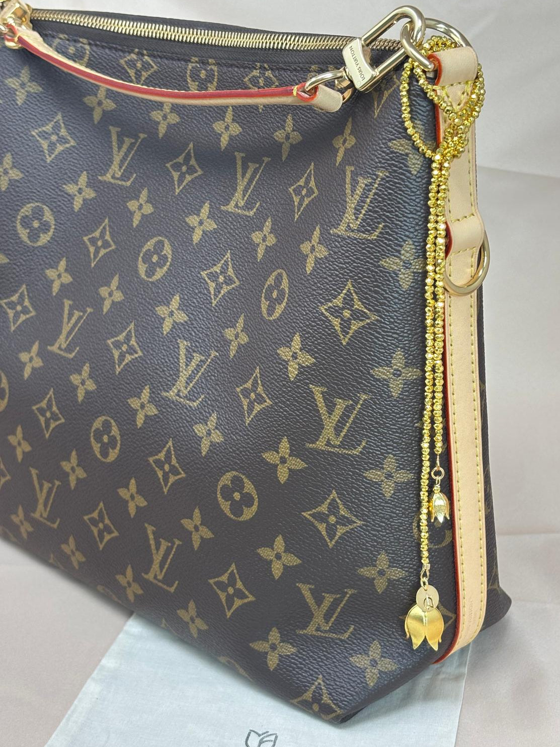 Gold Tulip Loop Bag Charm