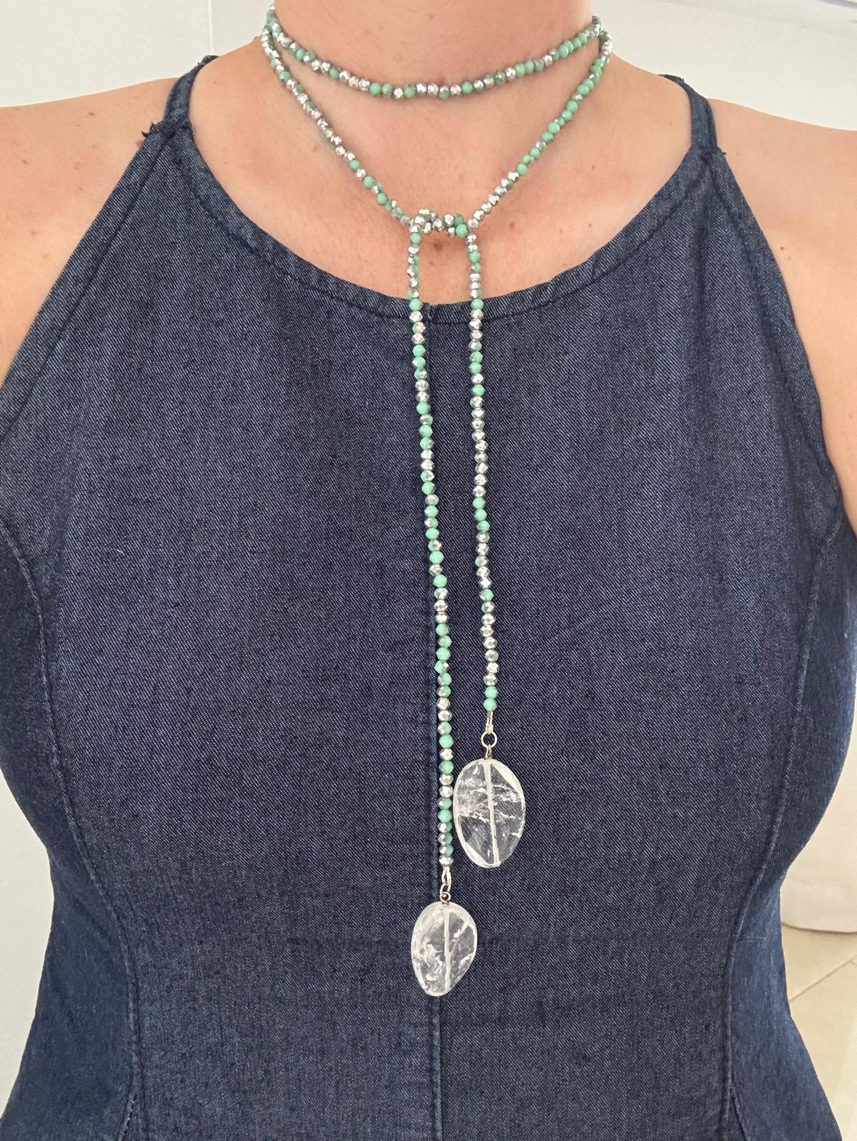 Turquoise & Silver Lariat