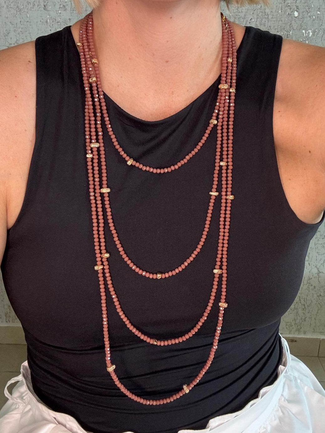Dusty Rose Infinity Necklace