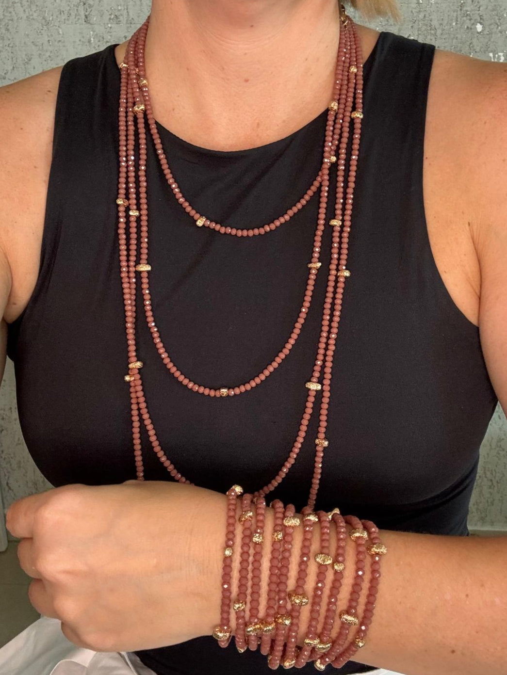 Dusty Rose Infinity Necklace
