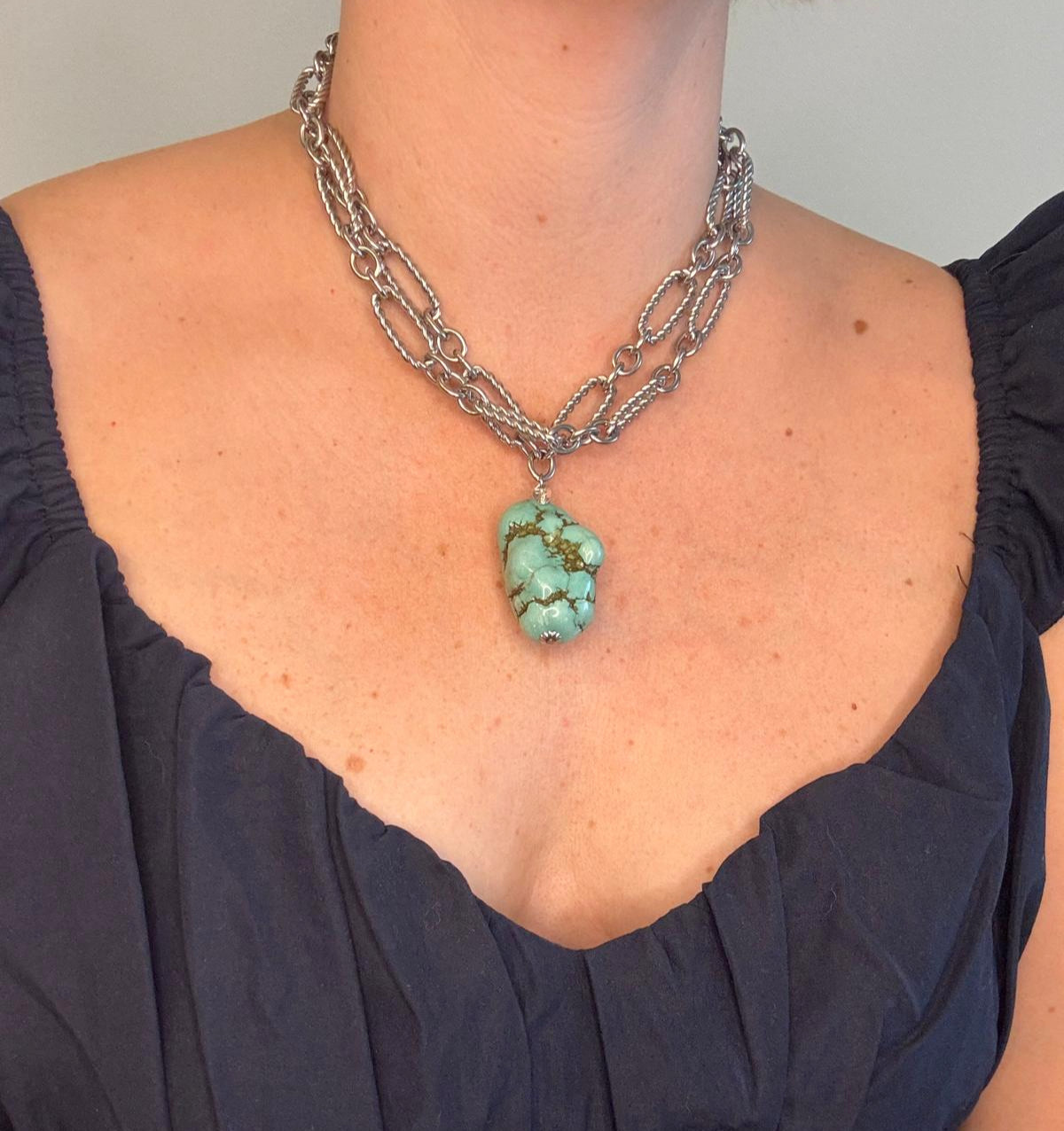 Catena Turquoise Silver Plated Necklace image 2