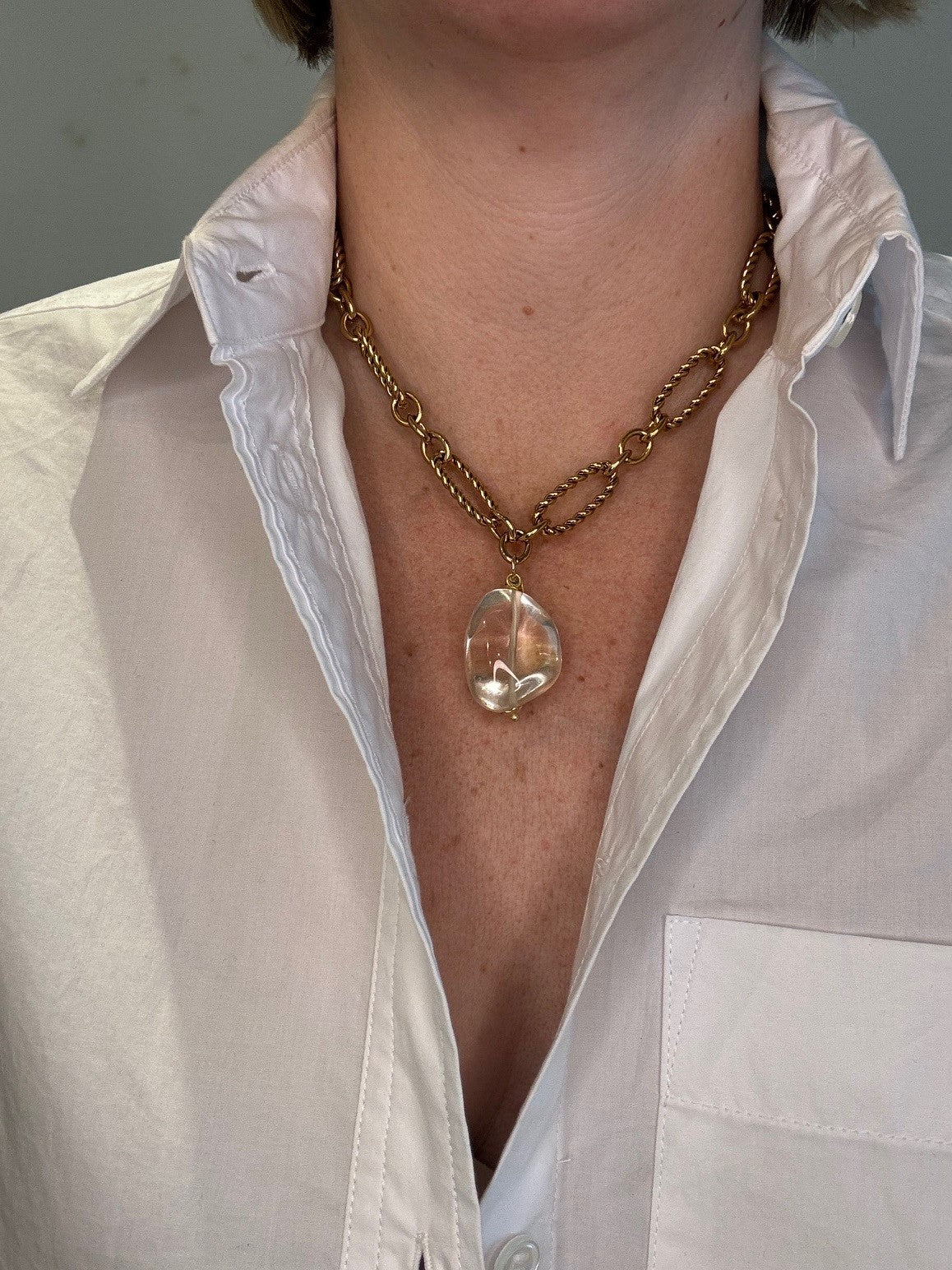 Catena Quartz Charm Gold Plated Necklace image 3