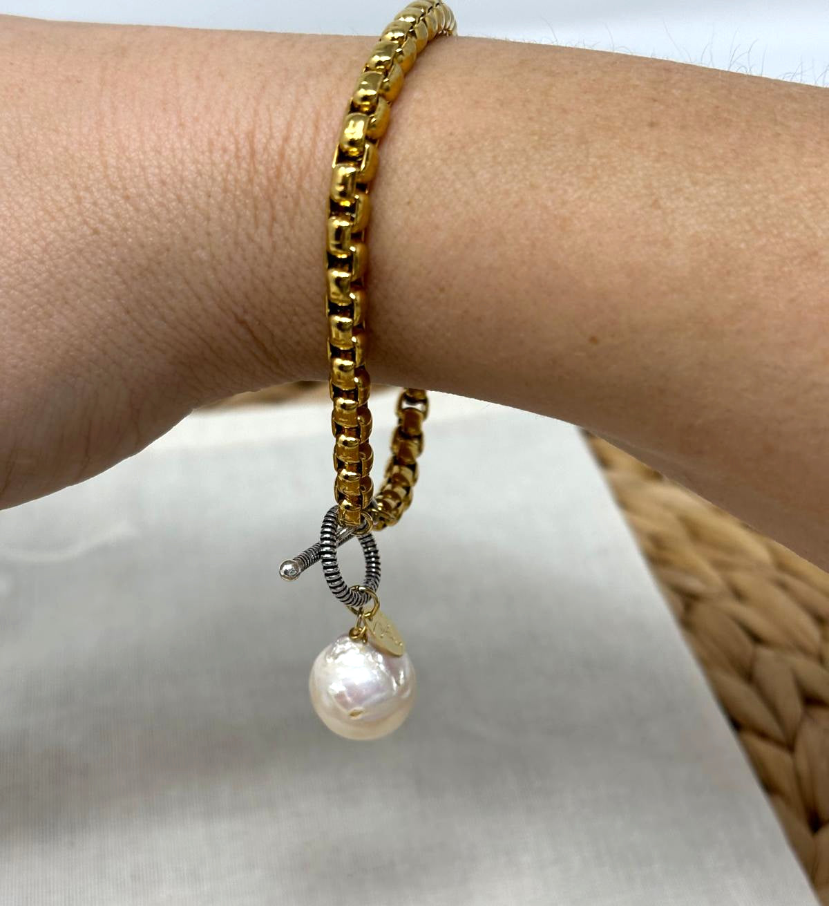 Box Chain Gold Plated Charm Bracelet image 5