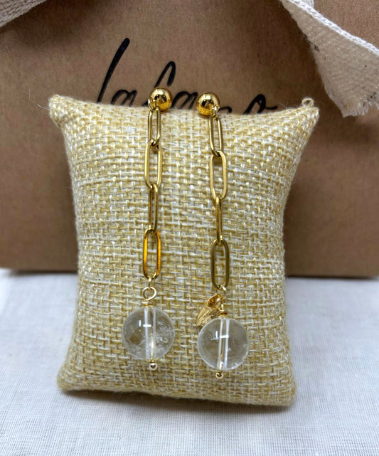 Quartz Crystal Dangle Earrings image 0