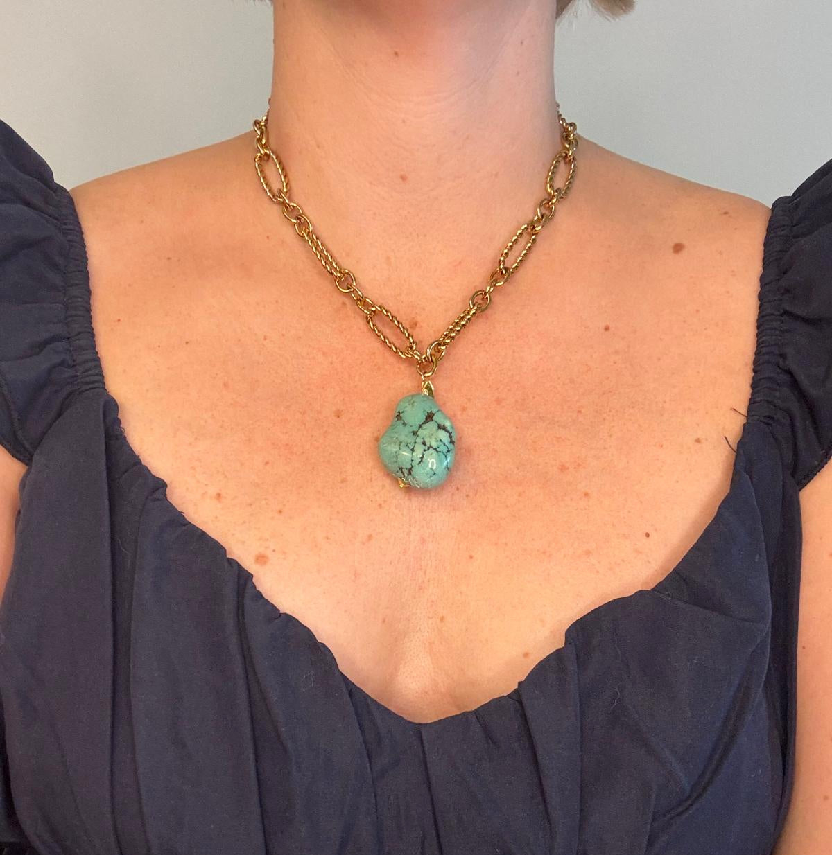 Catena Turquoise Gold Plated Necklace image 1
