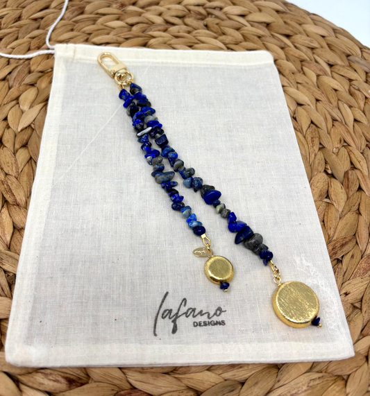 Azure & Gold Bag Charm image 0