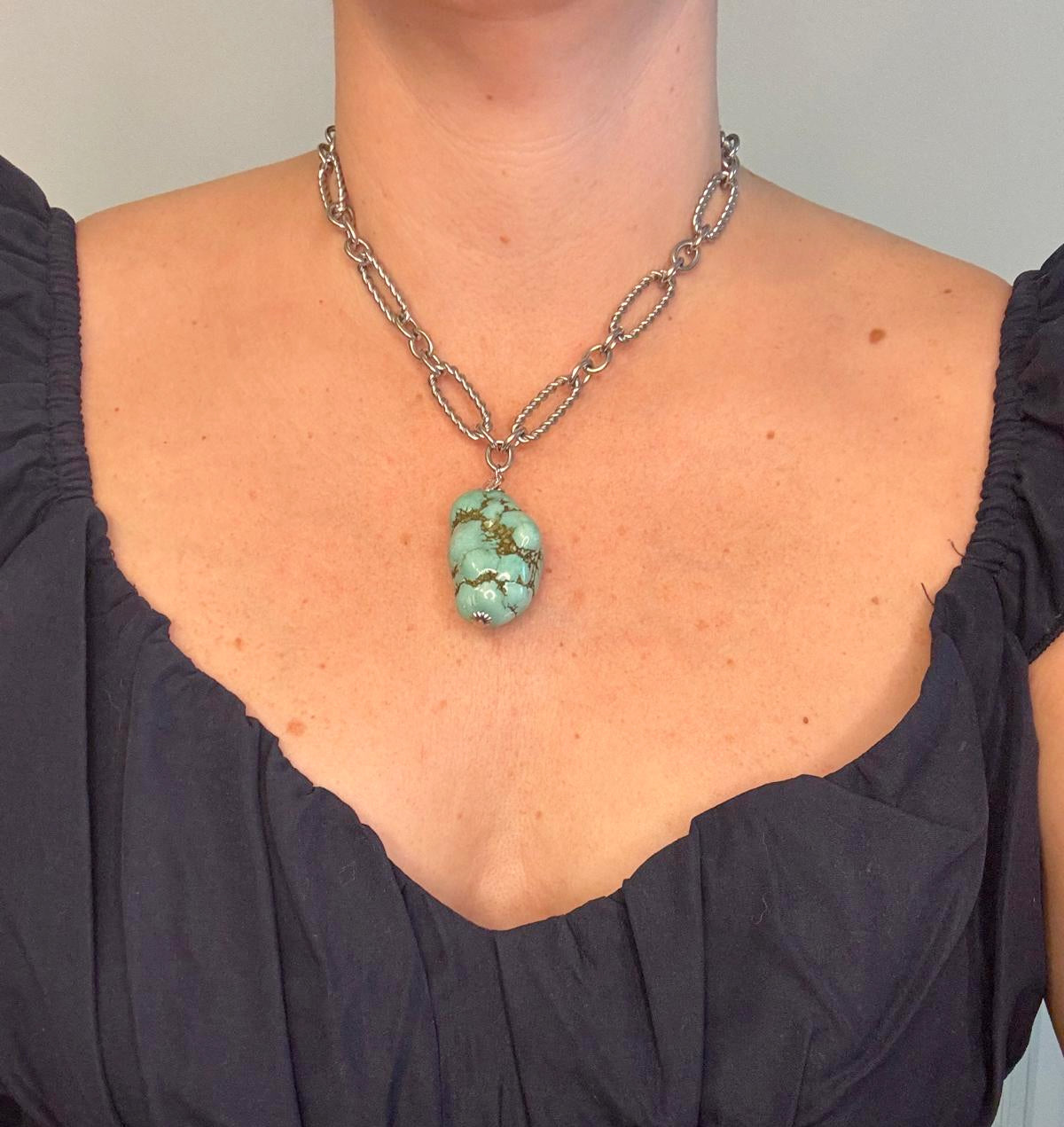 Catena Turquoise Silver Plated Necklace image 0