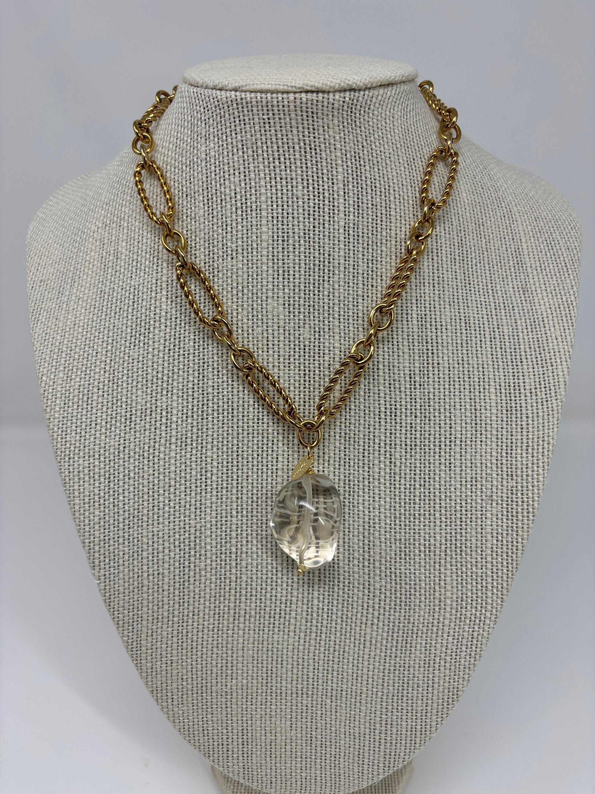 Catena Quartz Charm Gold Plated Necklace image 2